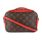 Louis Vuitton Louis Vuitton Brown Monogram Canvas & Coquelicot Leather Saintonge Bag