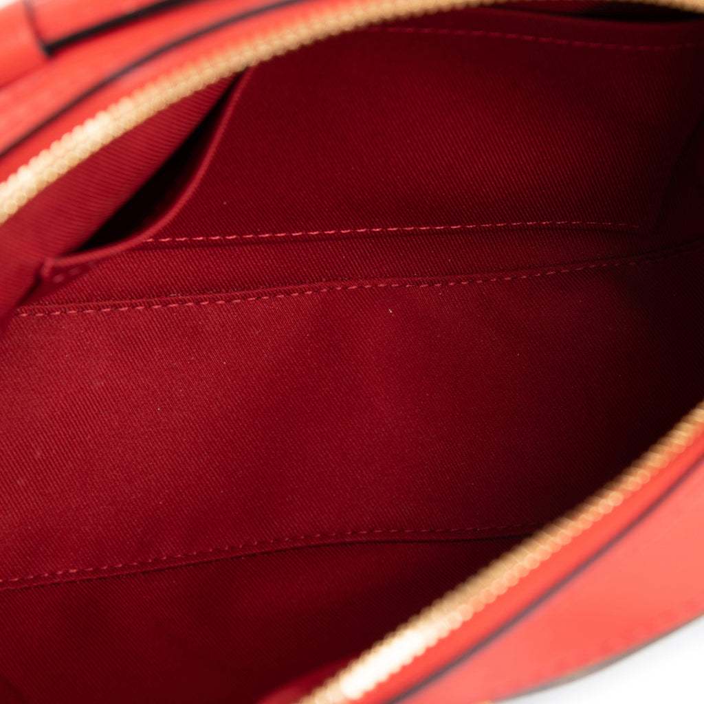 Louis Vuitton Louis Vuitton Brown Monogram Canvas & Coquelicot Leather Saintonge Bag