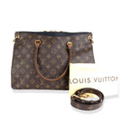 Louis Vuitton Louis Vuitton Brown Monogram Canvas & Black Taurillon Leather Pallas Tote