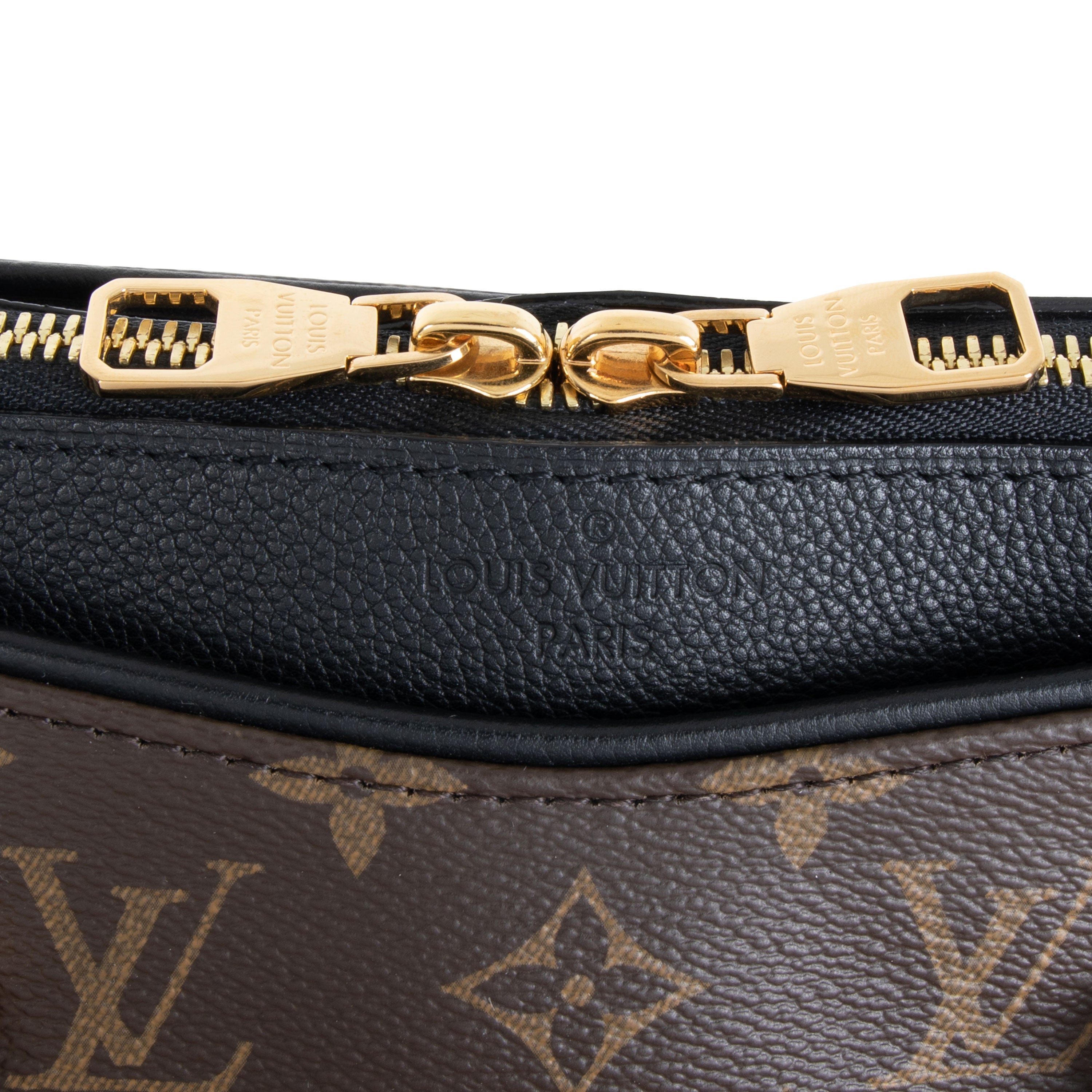Louis Vuitton Louis Vuitton Brown Monogram Canvas & Black Taurillon Leather Pallas Tote