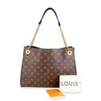 Louis Vuitton Louis Vuitton Brown Monogram Canvas & Black Taurillon Leather Surene MM Tote