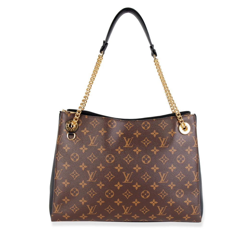 Louis Vuitton Louis Vuitton Brown Monogram Canvas & Black Taurillon Leather Surene MM Tote