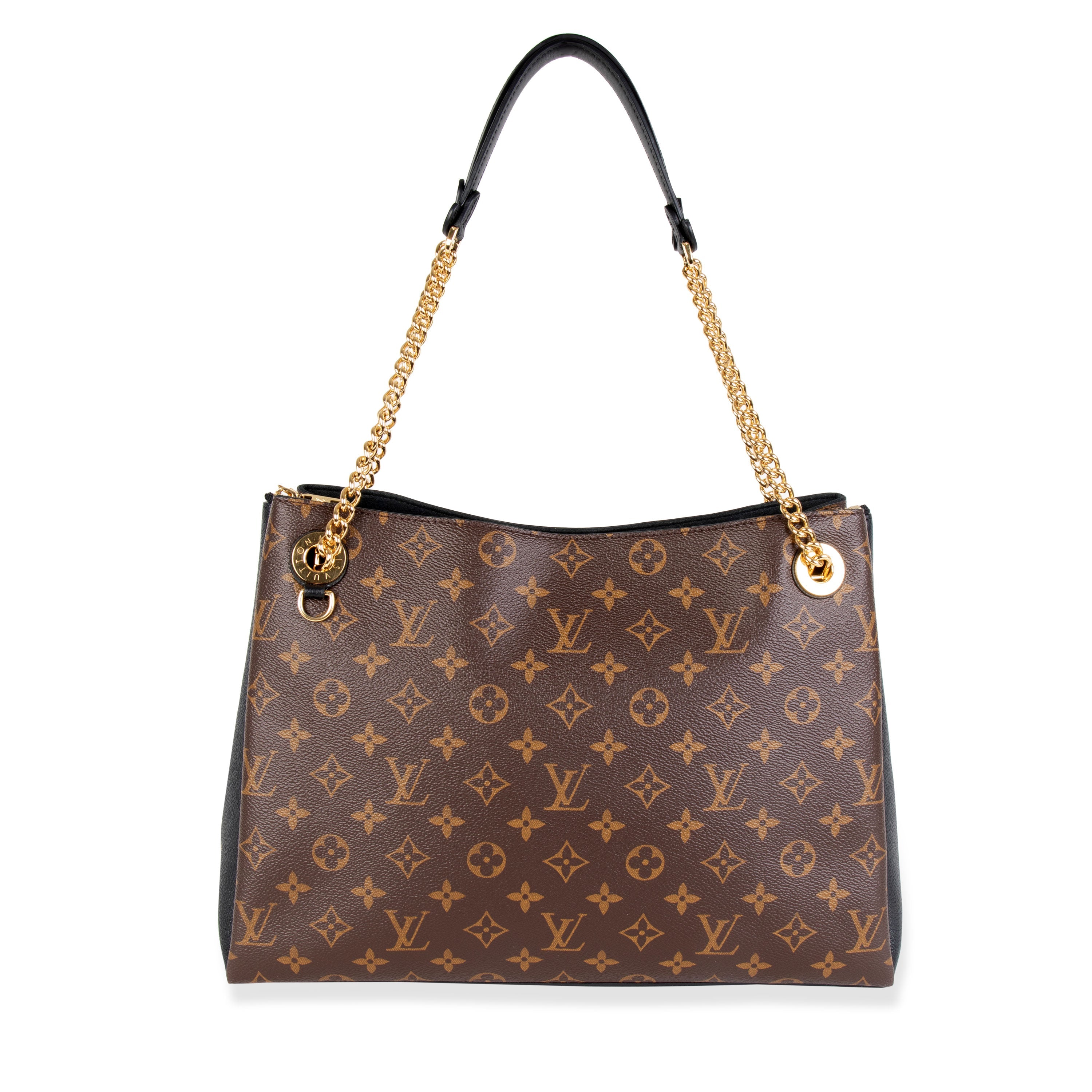 Louis Vuitton Louis Vuitton Brown Monogram Canvas & Black Taurillon Leather Surene MM Tote