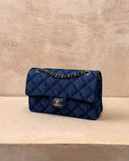 Chanel Small Classic Flap - Denim Tromp L'oeil | Champagne Gold Hardware