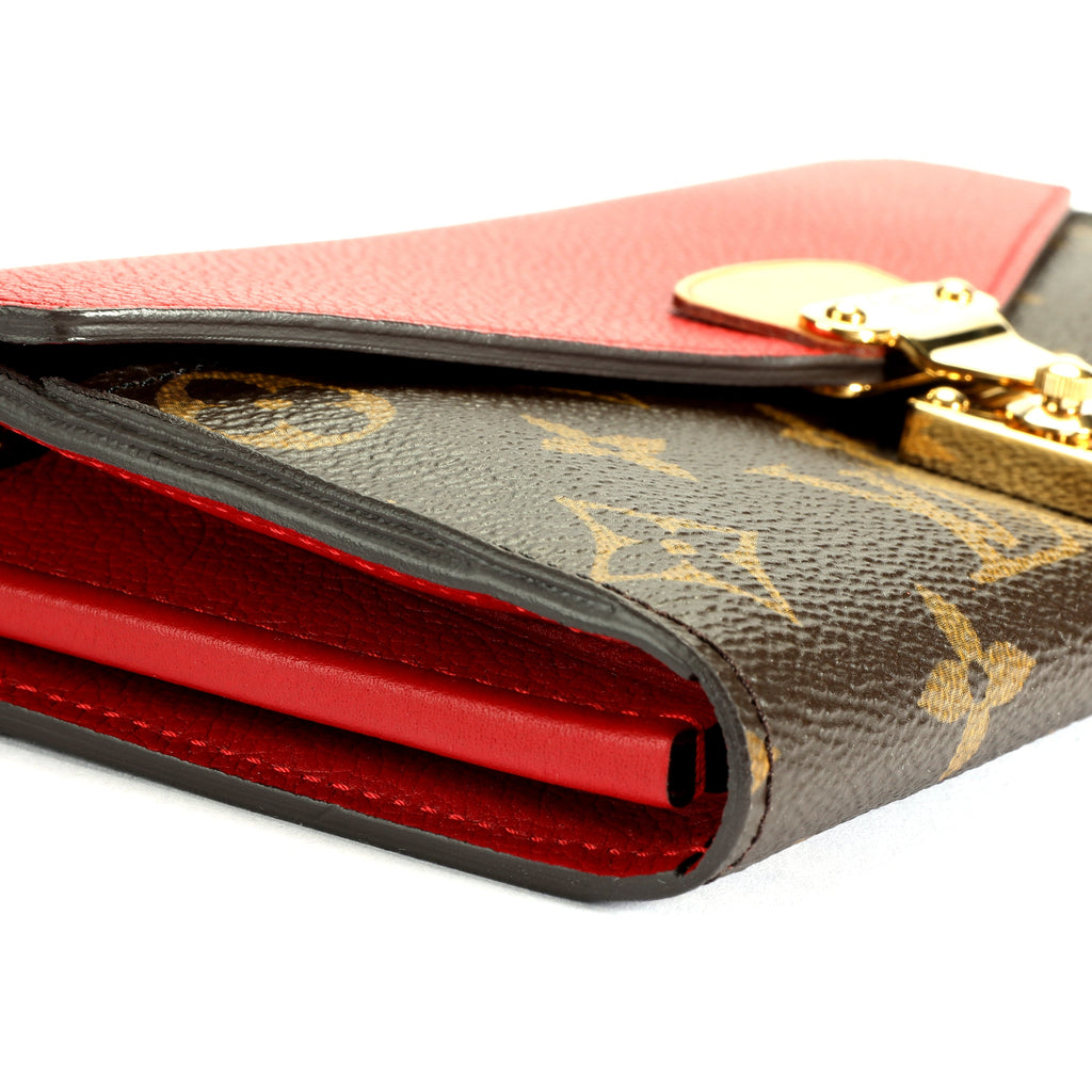 Louis Vuitton Louis Vuitton Monogram Canvas & Cerise Leather Pallas Wallet