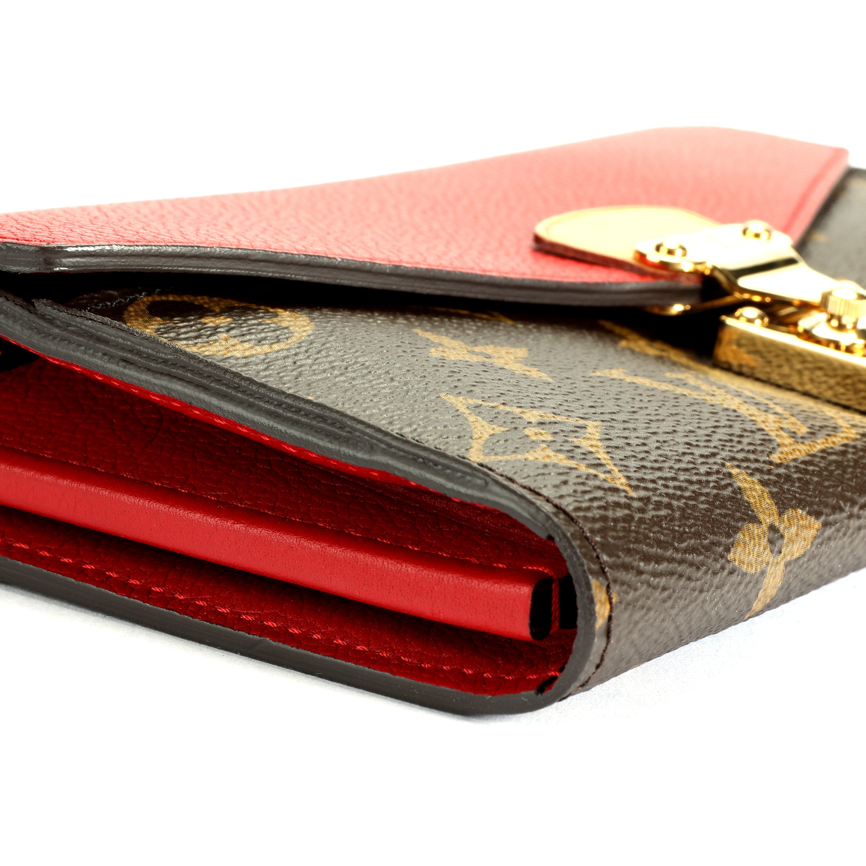 Louis Vuitton Louis Vuitton Monogram Canvas & Cerise Leather Pallas Wallet