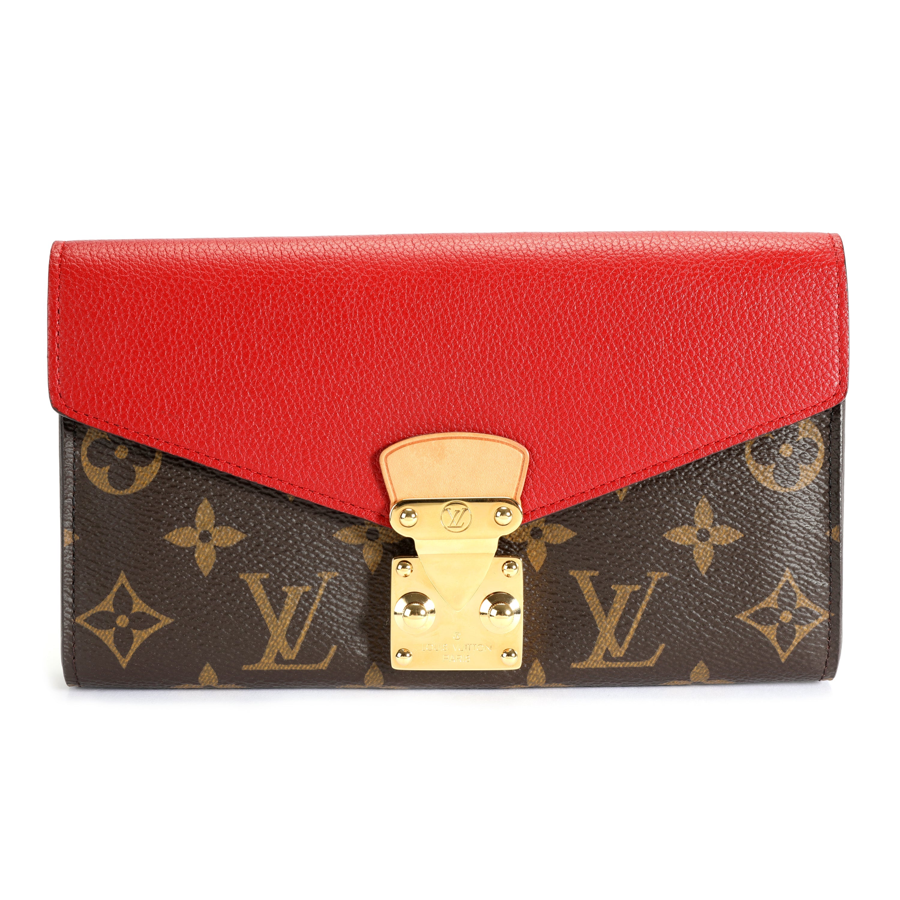 Louis Vuitton Louis Vuitton Monogram Canvas & Cerise Leather Pallas Wallet