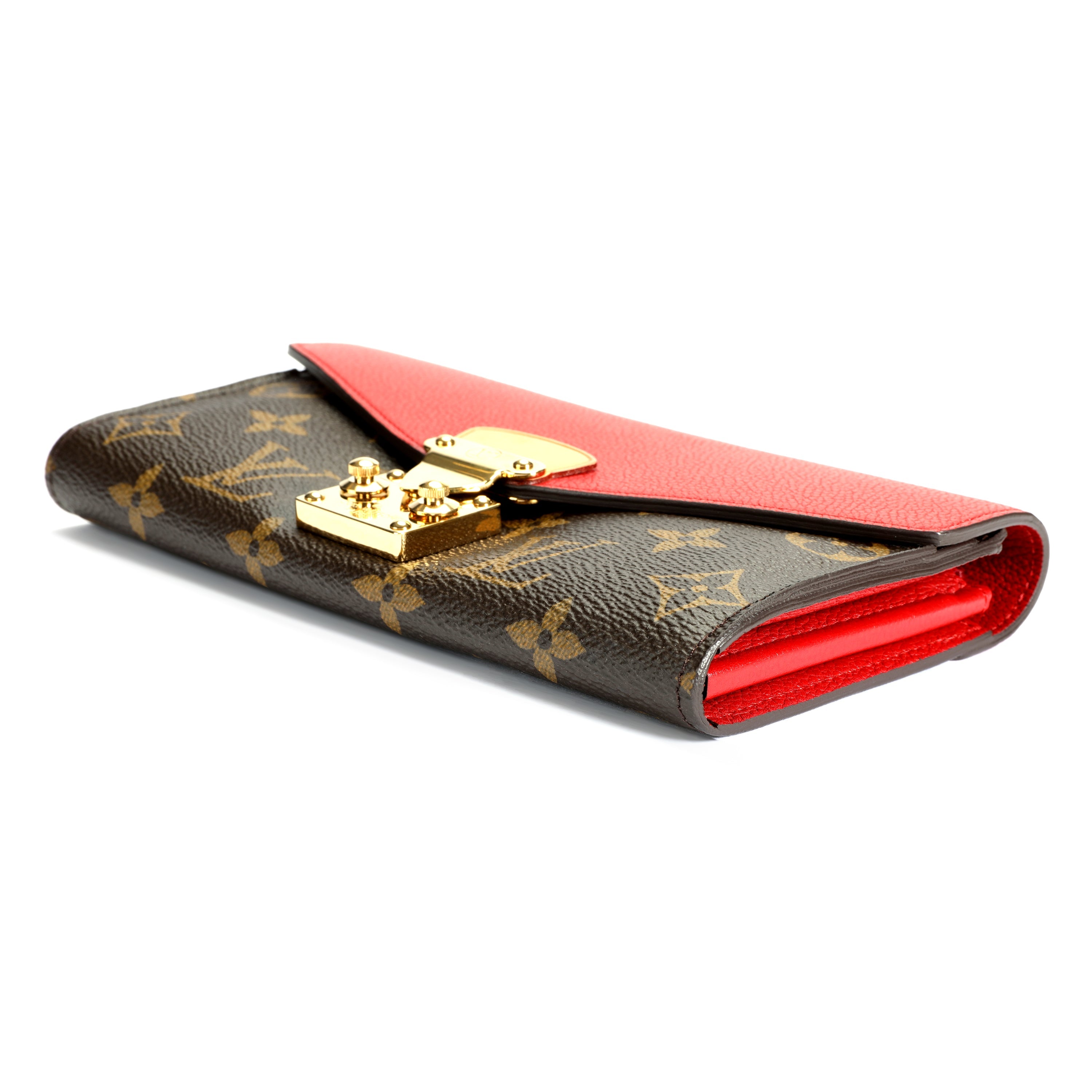 Louis Vuitton Louis Vuitton Monogram Canvas & Cerise Leather Pallas Wallet