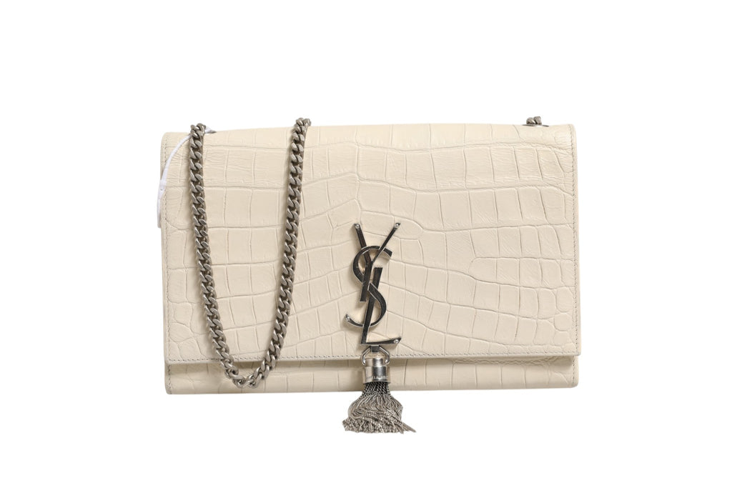 Saint Laurent Kate Tassel Small Croc-Embossed Women's Leather (Pre-Loved)