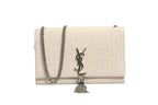 Saint Laurent Kate Tassel Small Croc-Embossed Women's Leather (Pre-Loved)