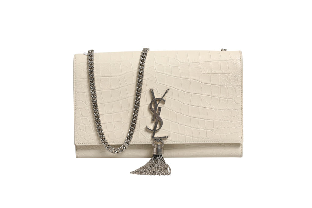 Saint Laurent Kate Tassel Small Croc-Embossed Women's Leather (Pre-Loved)