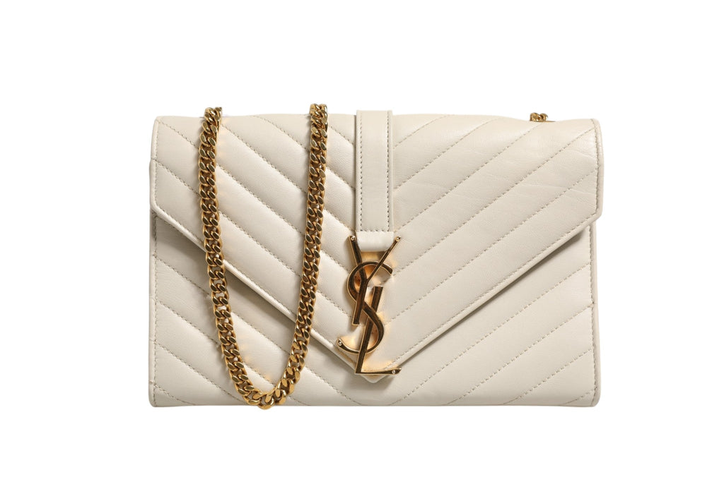 Saint Laurent Envelope Triquilt Medium YSL Shoulder Women's Bag (Pre-Loved)