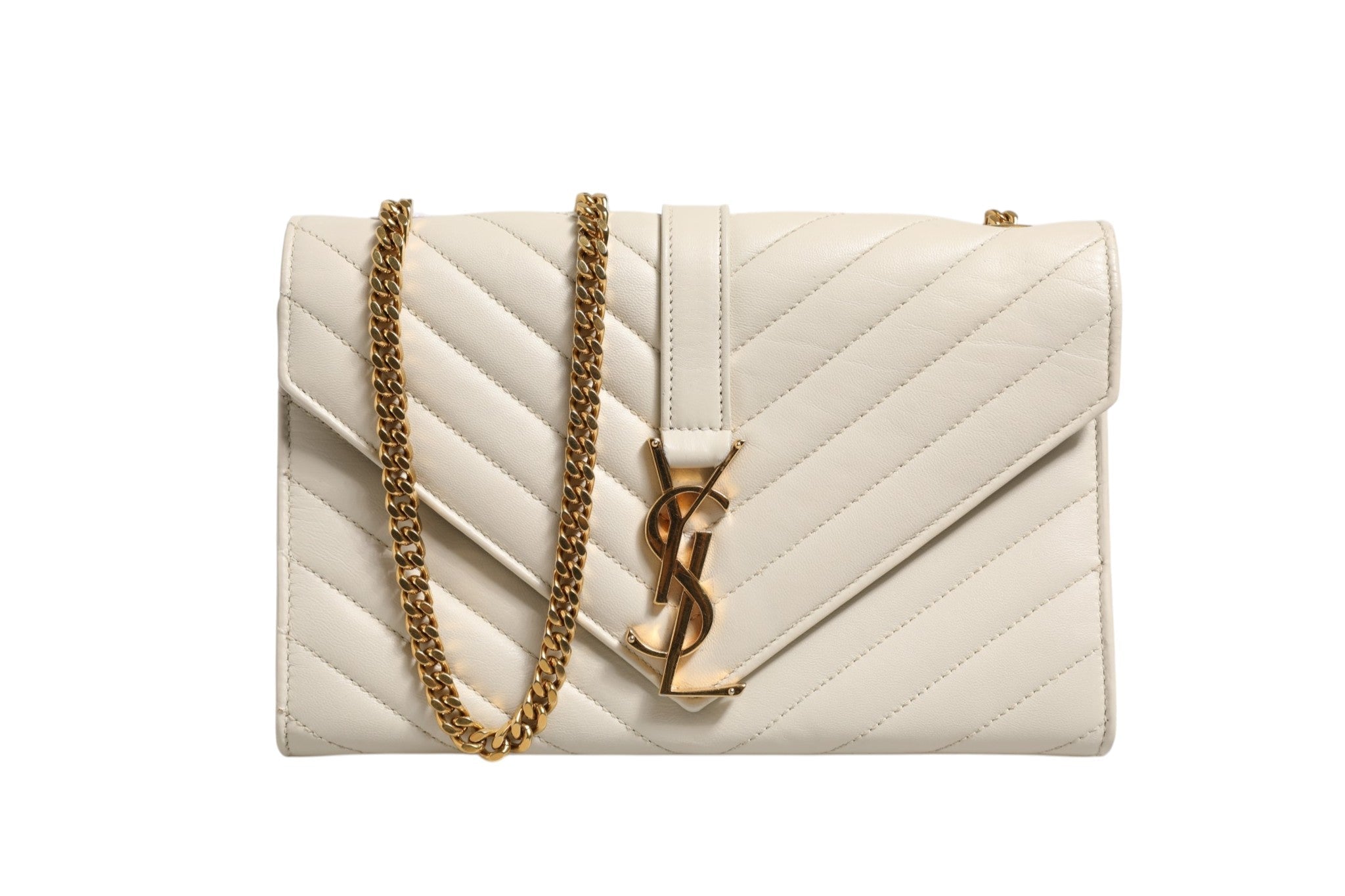 Saint Laurent Envelope Triquilt Medium YSL Shoulder Women's Bag (Pre-Loved)