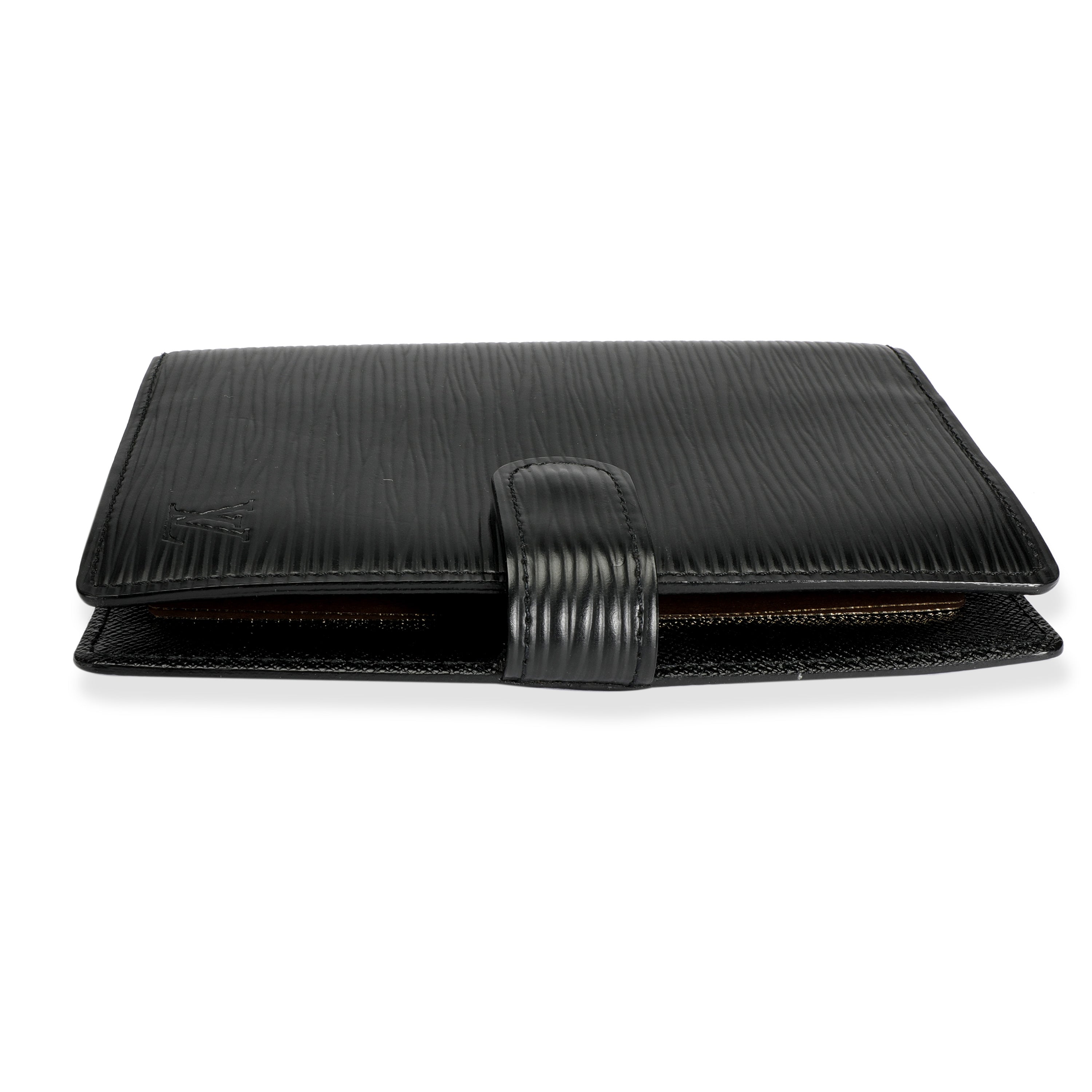 Louis Vuitton Louis Vuitton Black Epi Leather Small Ring Agenda Cover