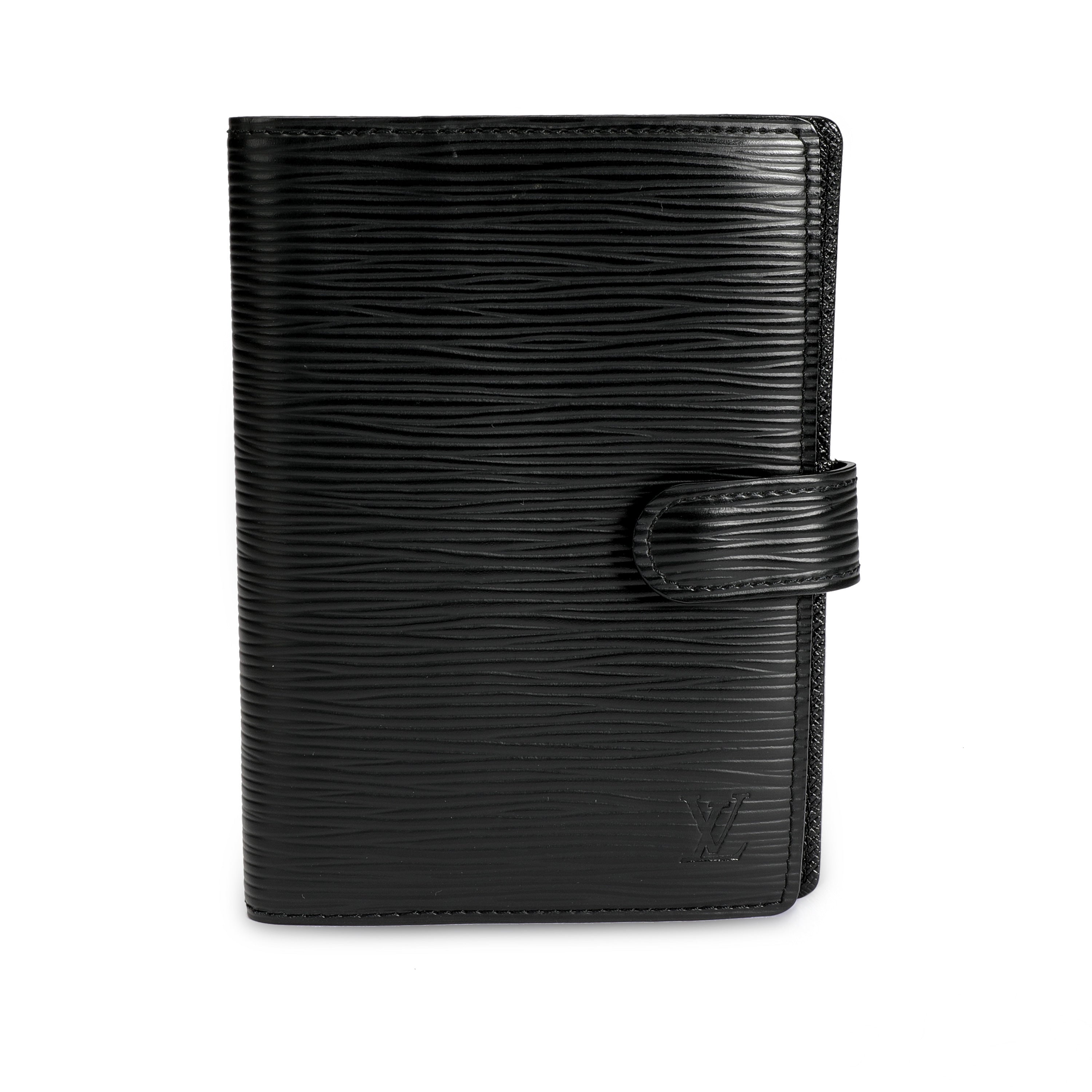 Louis Vuitton Louis Vuitton Black Epi Leather Small Ring Agenda Cover