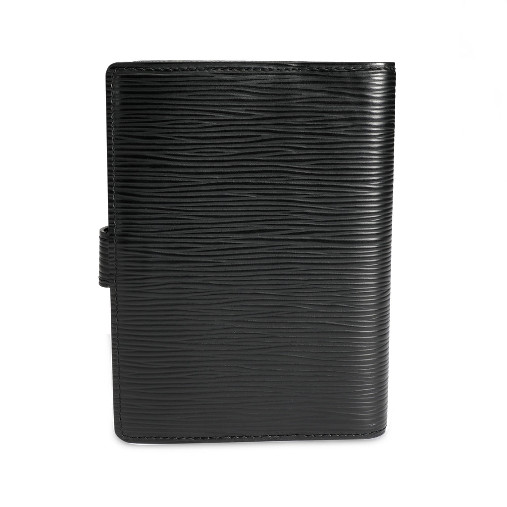 Louis Vuitton Louis Vuitton Black Epi Leather Small Ring Agenda Cover