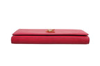 Saint Laurent Red Leather Monogram Wallet on Women's Chain (Pre-Loved)