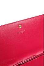 Saint Laurent Red Leather Monogram Wallet on Women's Chain (Pre-Loved)