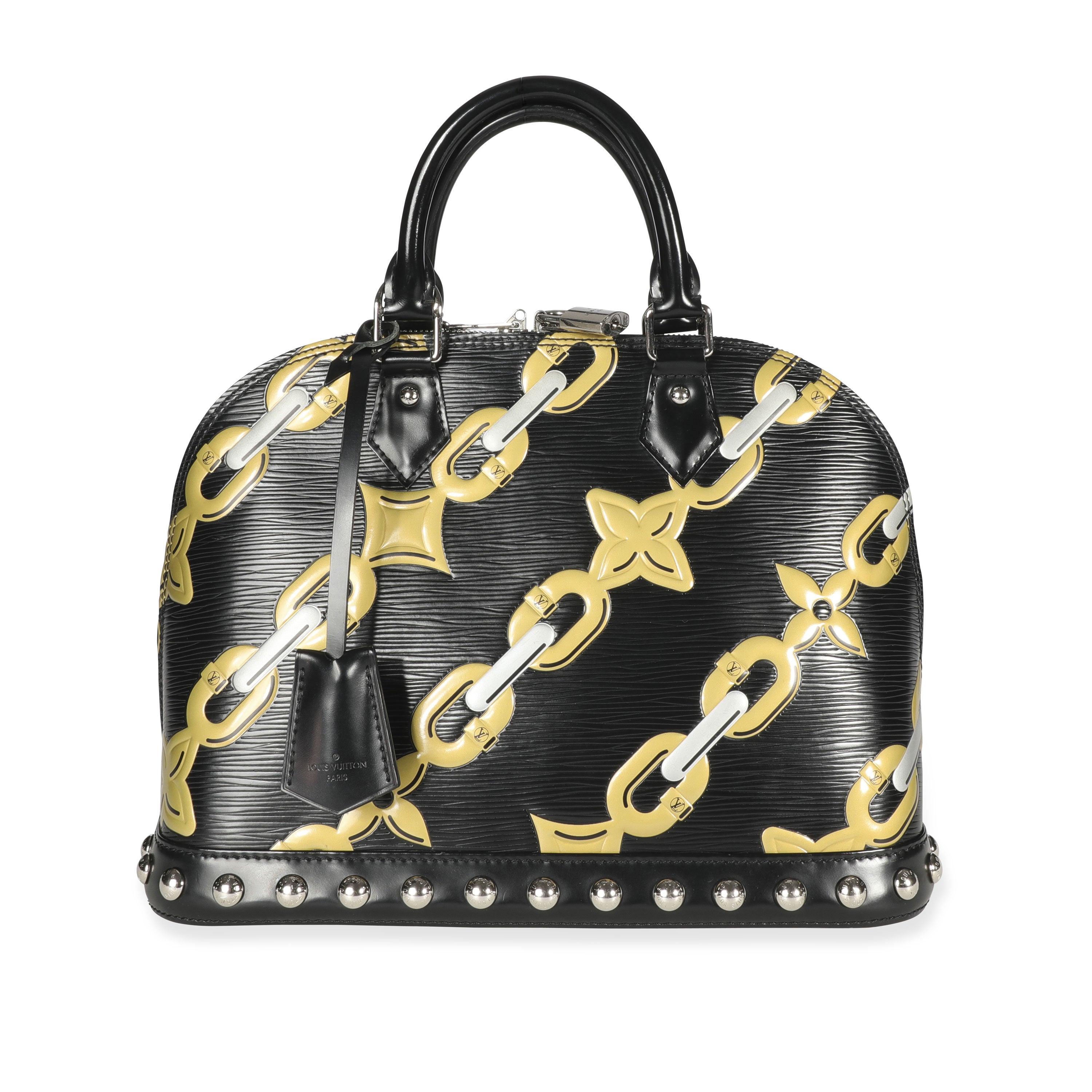 Louis Vuitton Louis Vuitton Black Epi Chain Flower Alma PM