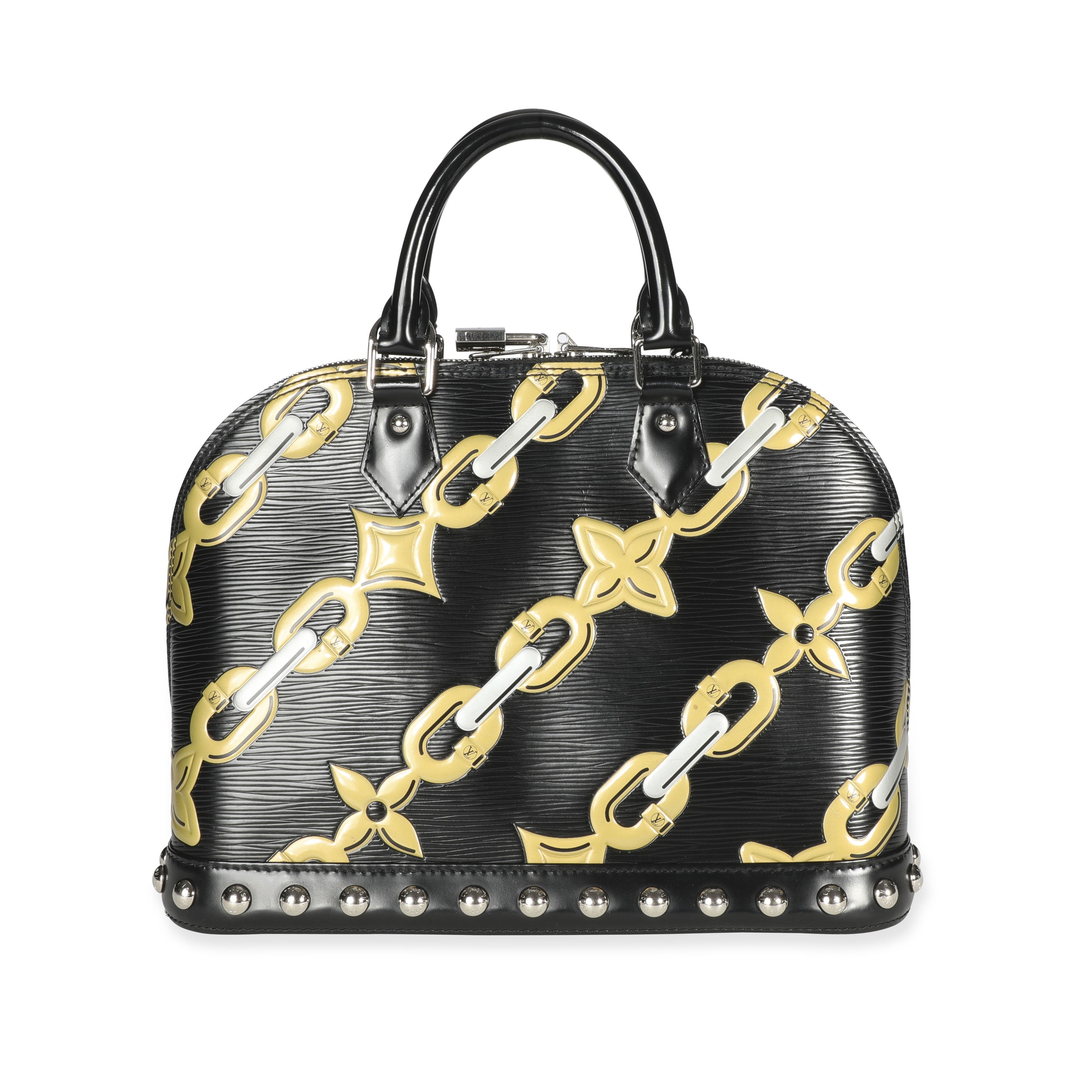 Louis Vuitton Louis Vuitton Black Epi Chain Flower Alma PM