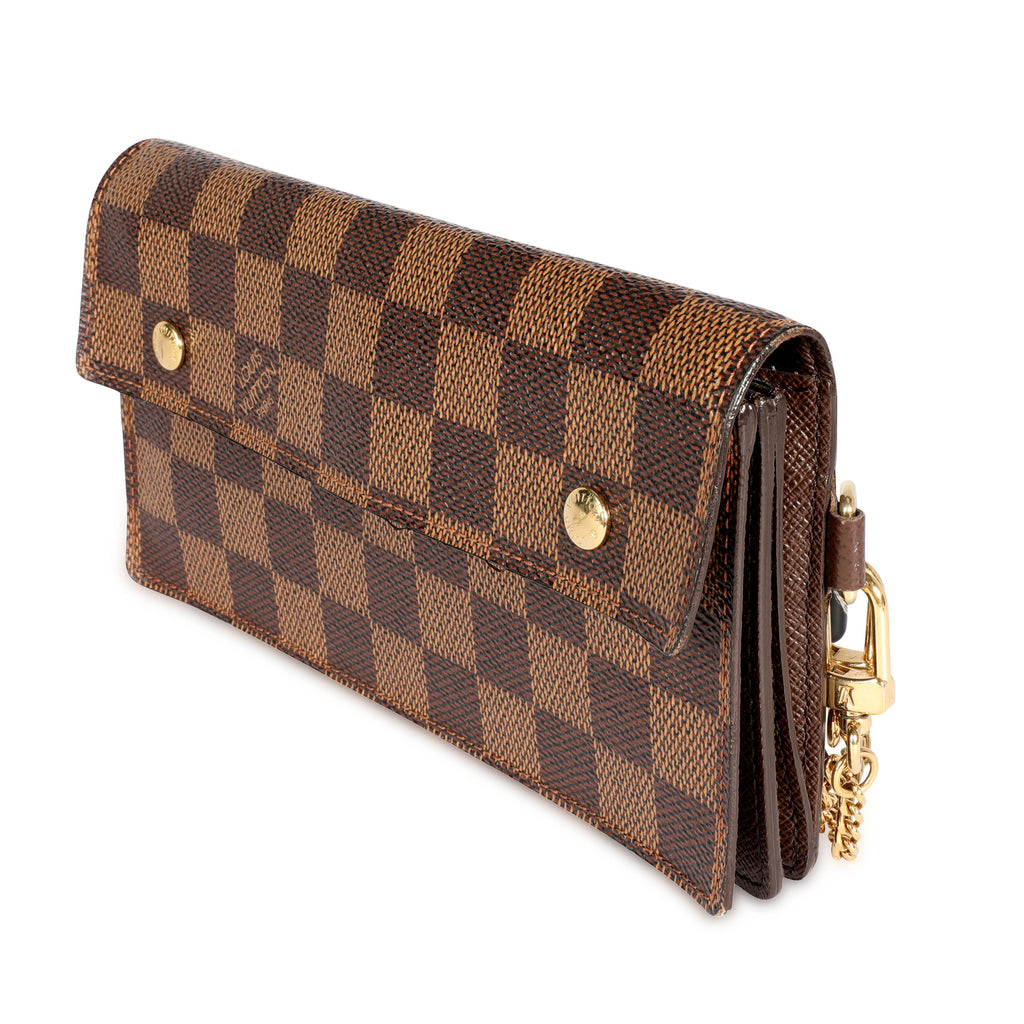 Louis Vuitton Louis Vuitton Damier Ebene Accordeon Chain Wallet