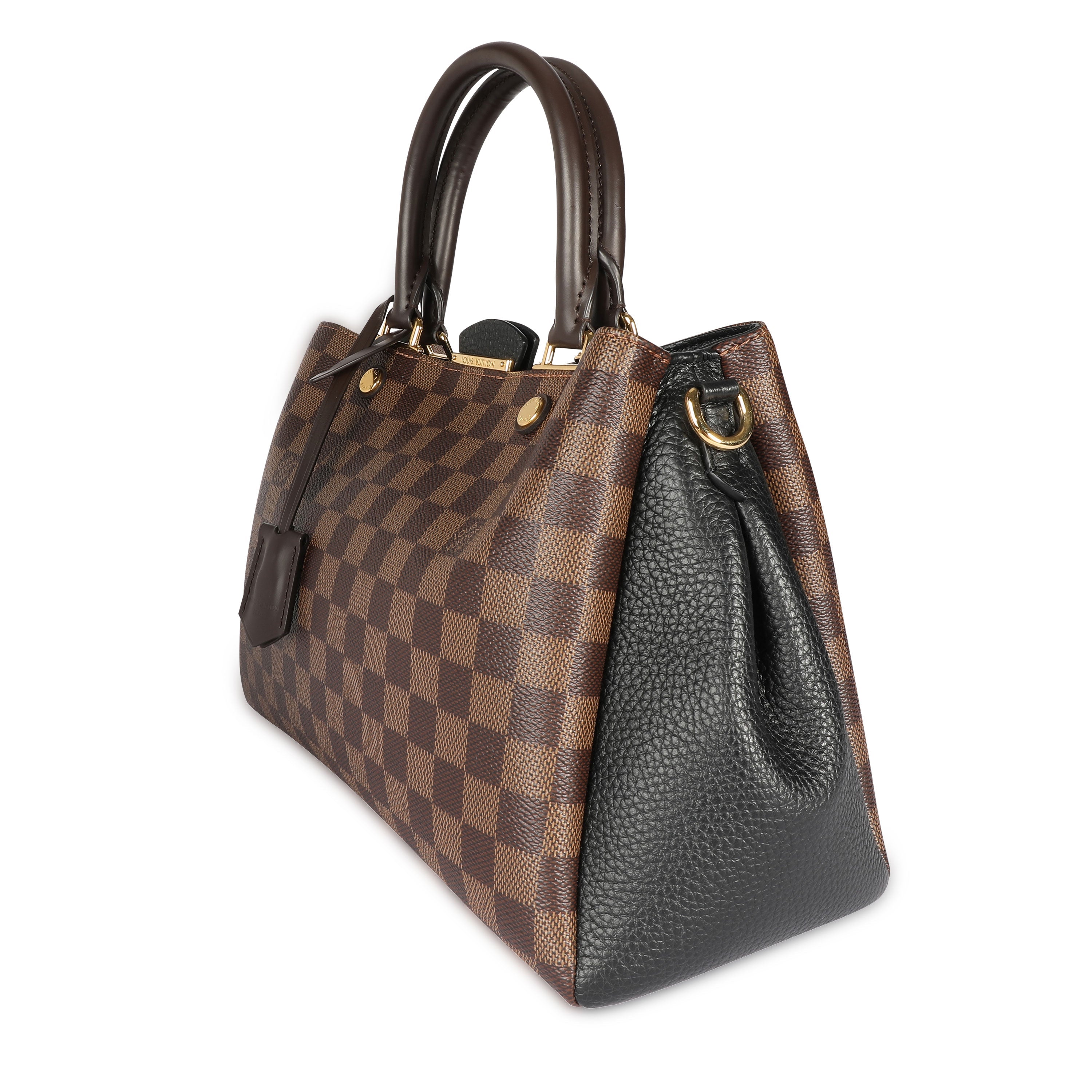 Louis Vuitton Louis Vuitton Damier Ebene & Black Taurillon Leather Brittany Bag