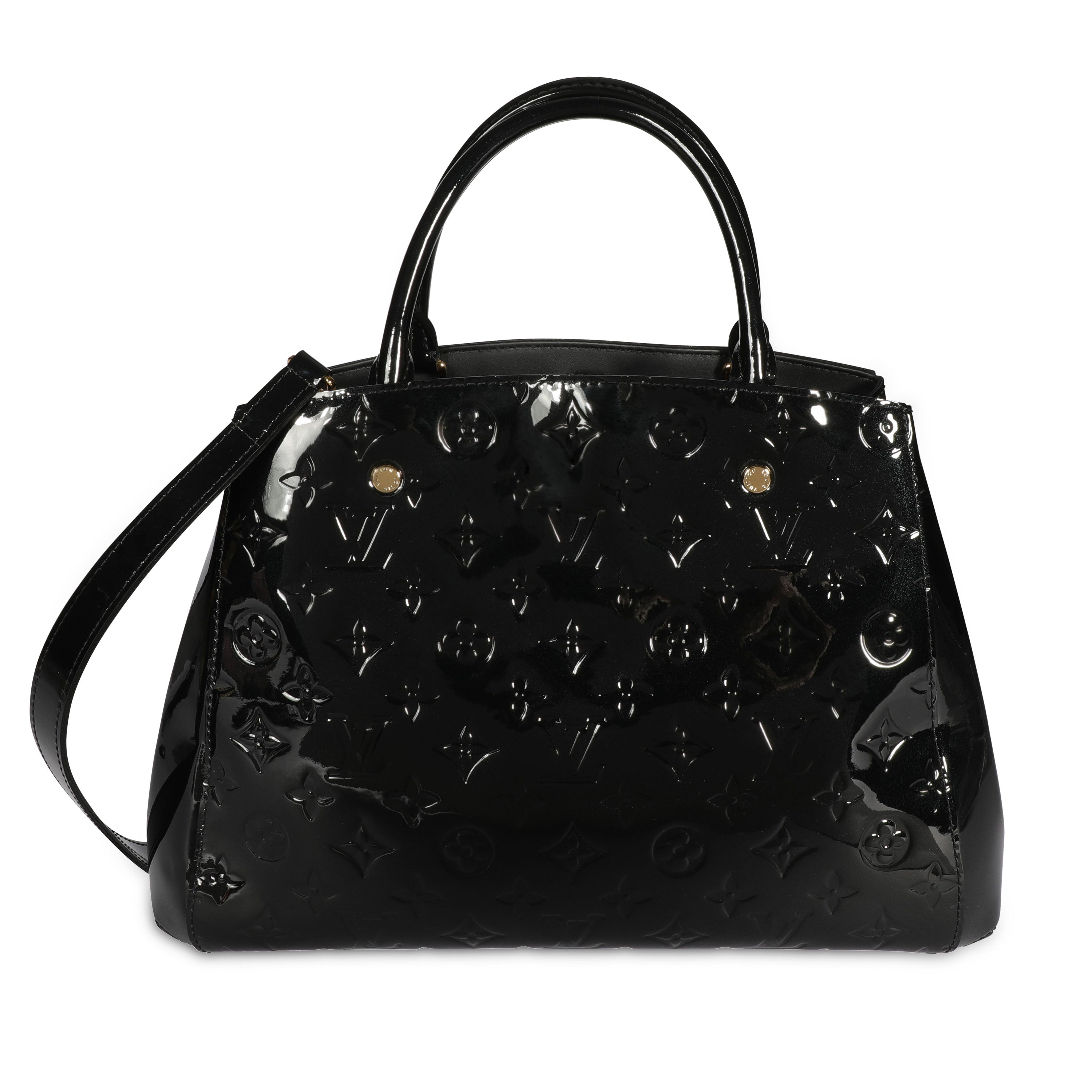 Louis Vuitton Louis Vuitton Black Monogram Vernis Montaigne MM