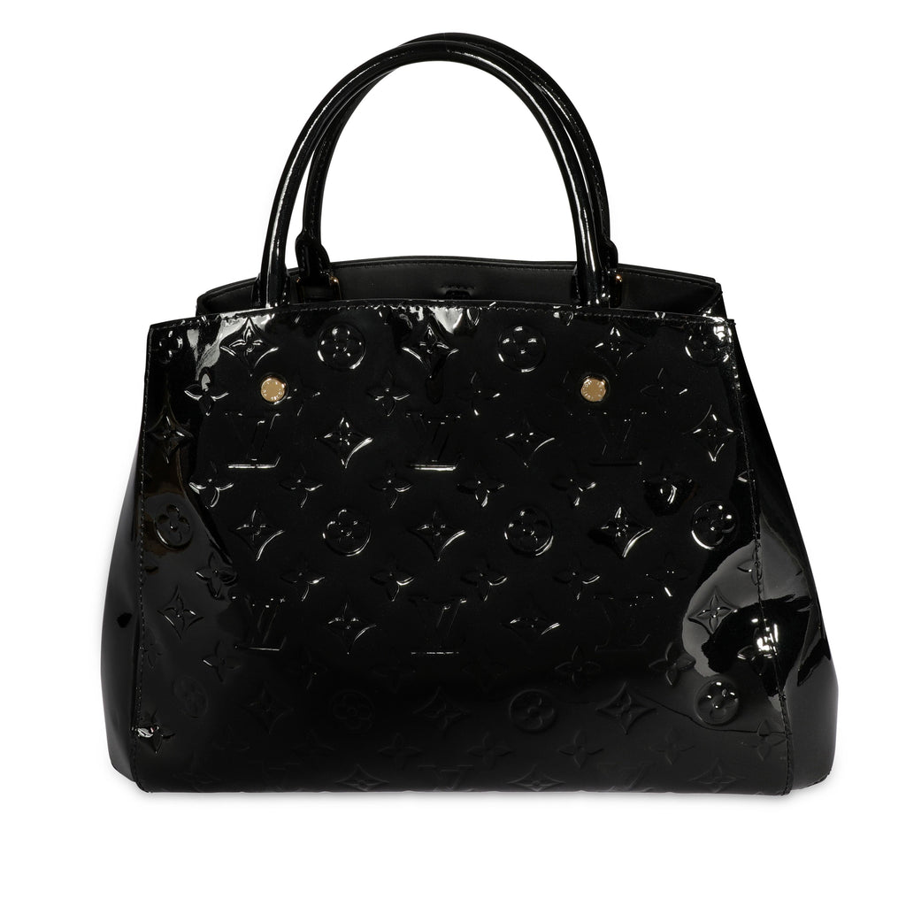 Louis Vuitton Louis Vuitton Black Monogram Vernis Montaigne MM