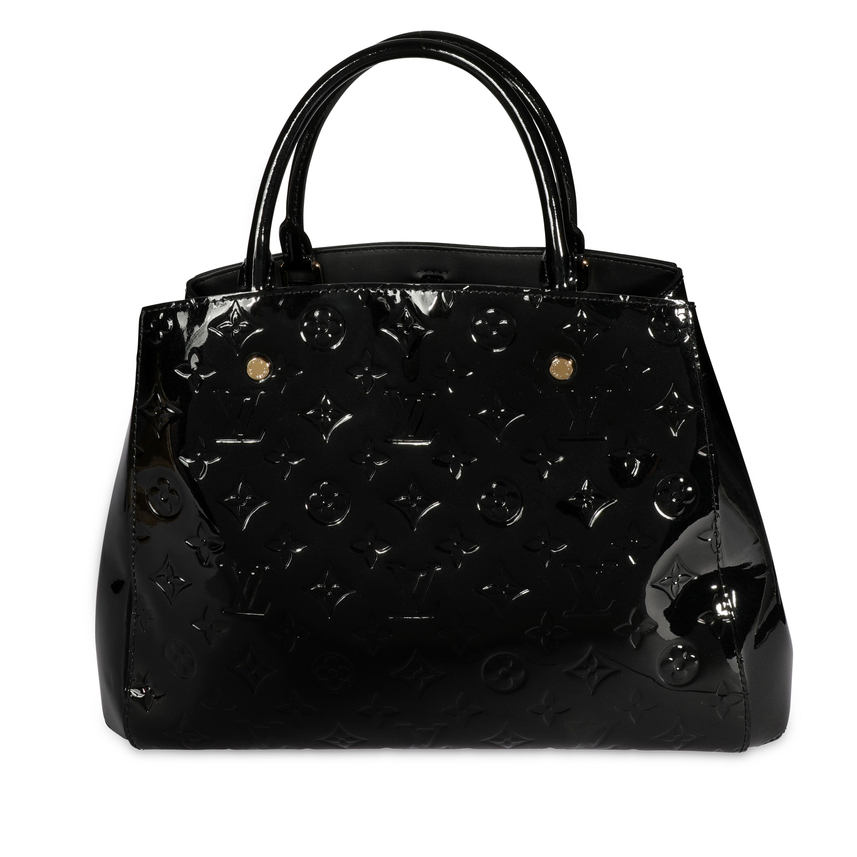 Louis Vuitton Louis Vuitton Black Monogram Vernis Montaigne MM