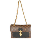 Louis Vuitton Louis Vuitton Monogram Canvas & Black Leather Victoire Chain Bag