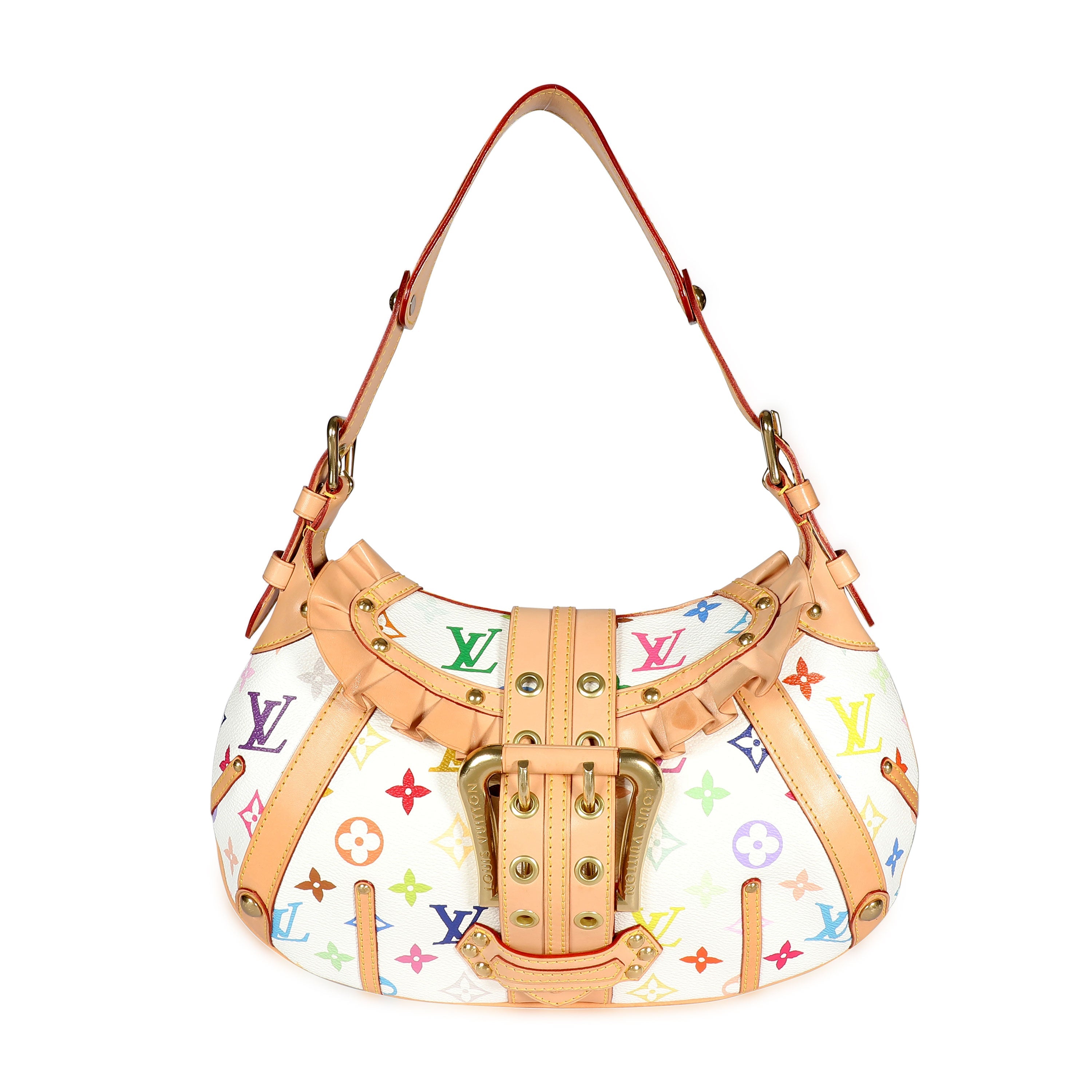 Louis Vuitton Louis Vuitton x Takashi Murakami White Monogram Multicolore Leonor Bag