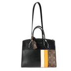 Louis Vuitton Louis Vuitton Black Calfskin & Monogram Canvas City Steamer MM Tote