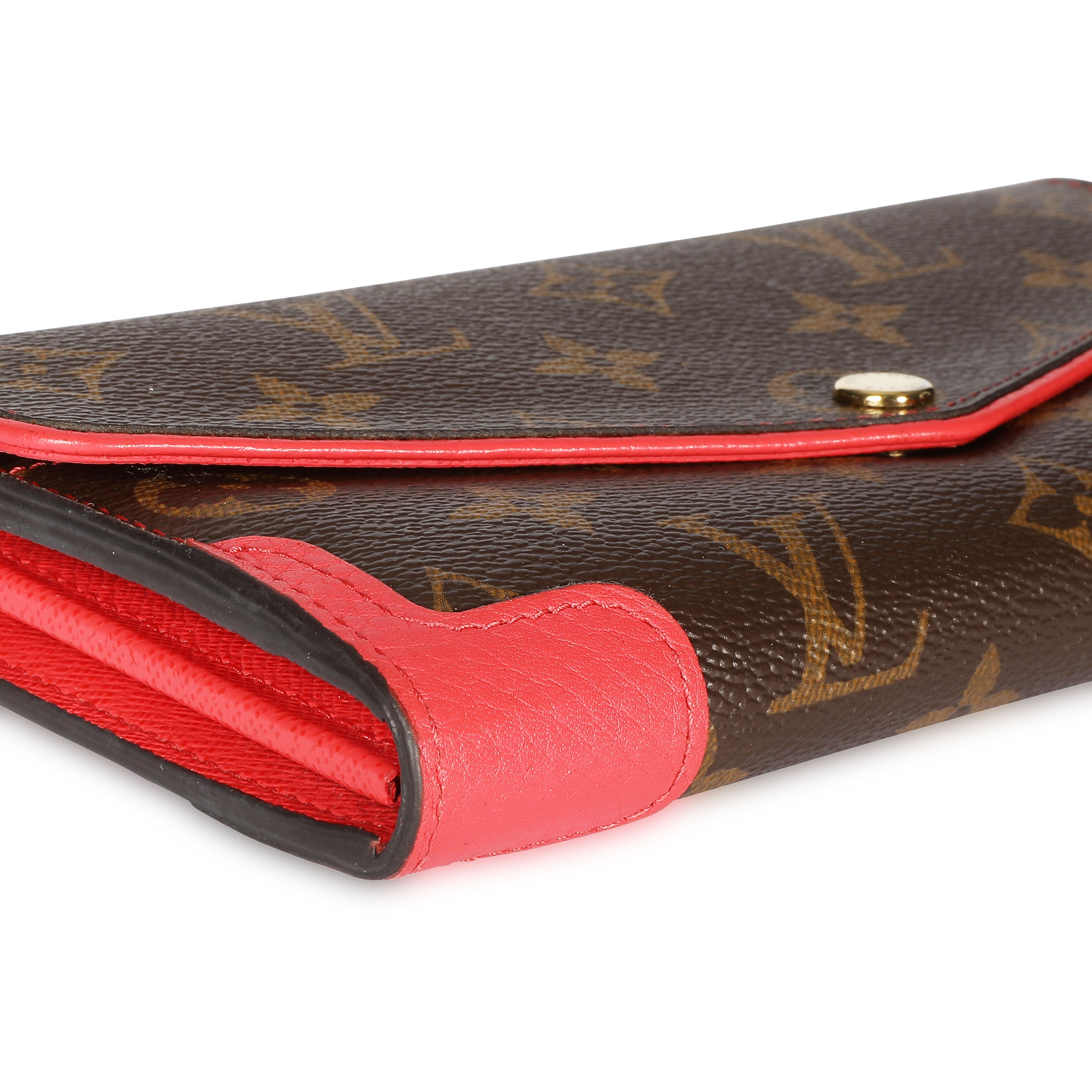 Louis Vuitton Louis Vuitton Poppy Leather & Monogram Canvas  Retiro Sarah Wallet