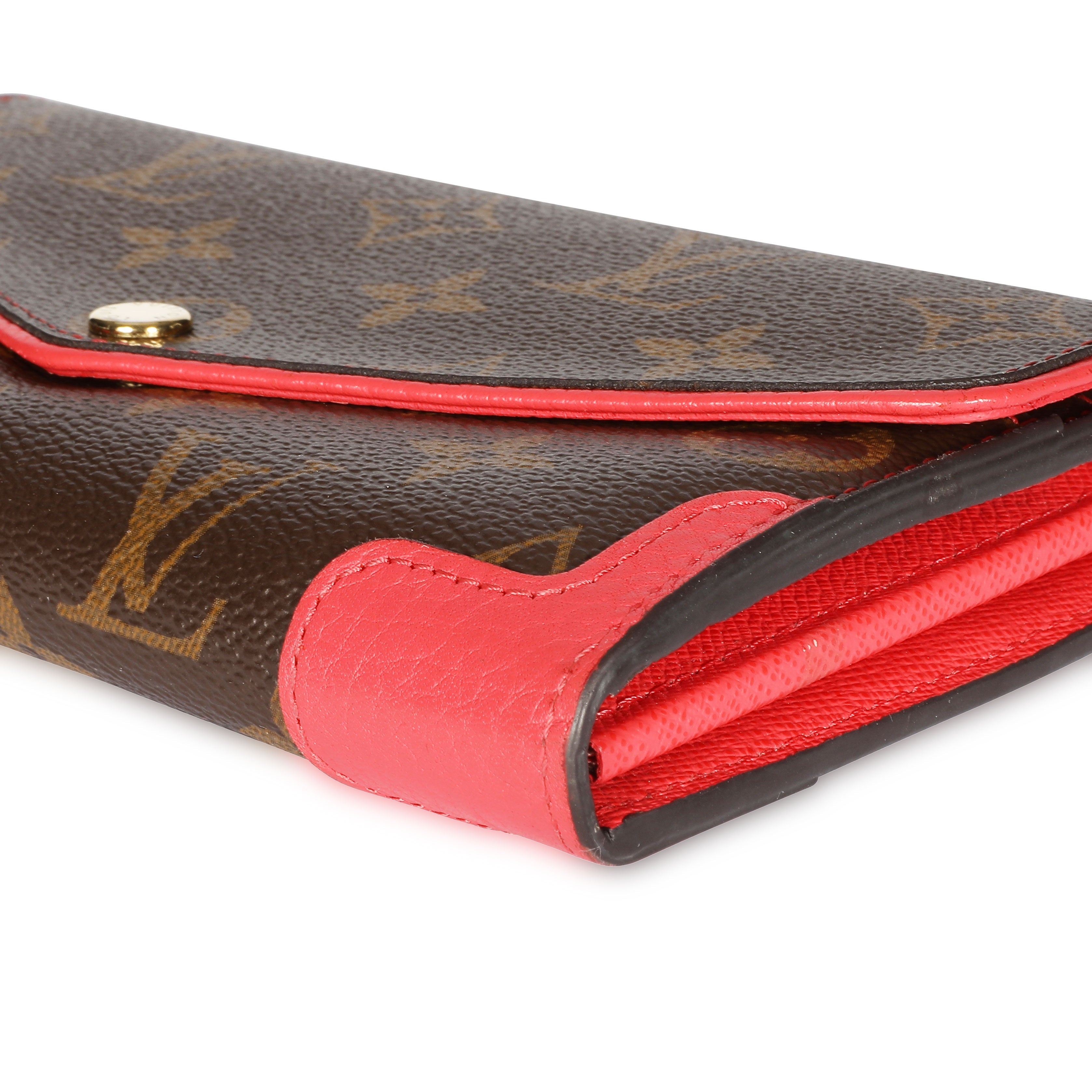 Louis Vuitton Louis Vuitton Poppy Leather & Monogram Canvas  Retiro Sarah Wallet
