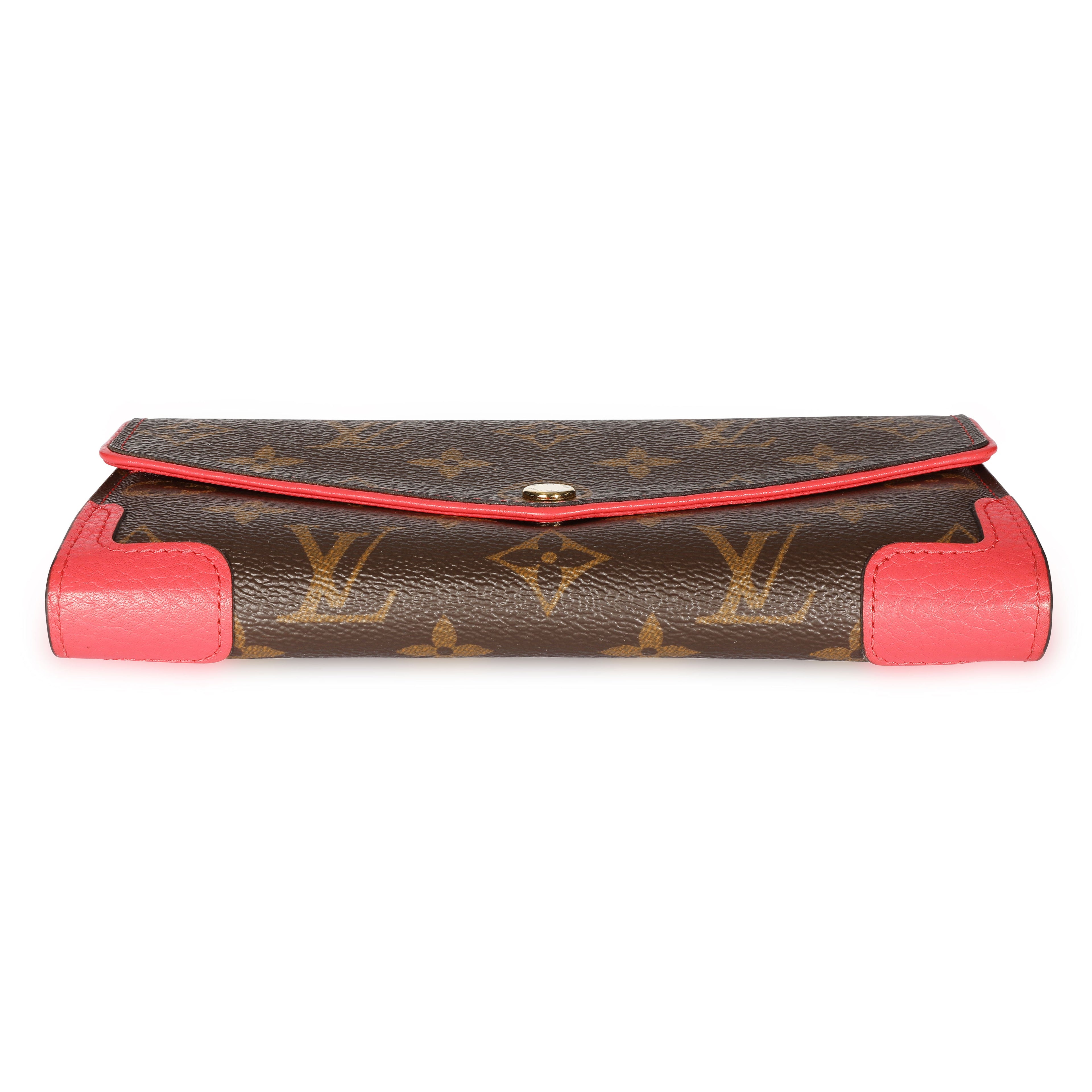 Louis Vuitton Louis Vuitton Poppy Leather & Monogram Canvas  Retiro Sarah Wallet