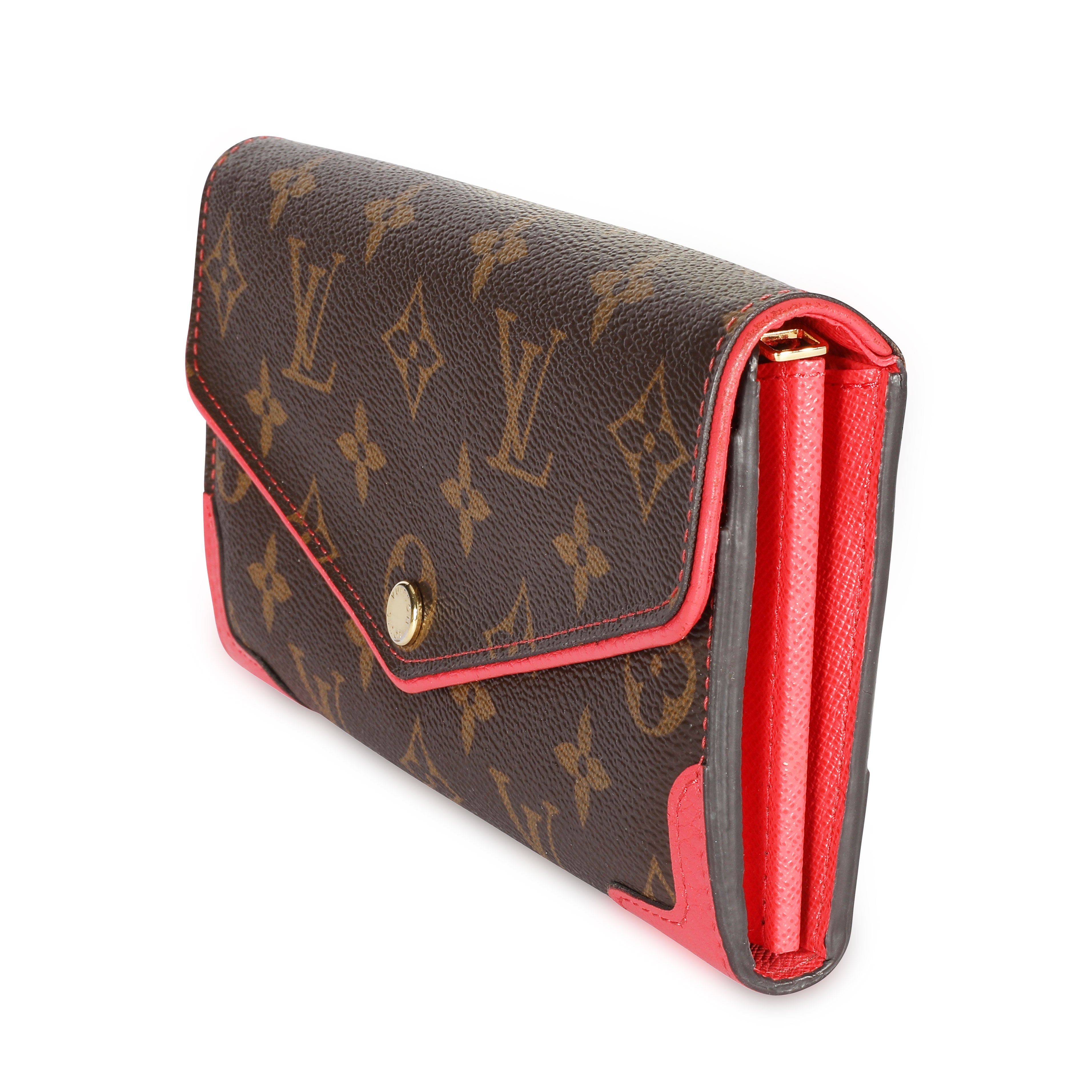 Louis Vuitton Louis Vuitton Poppy Leather & Monogram Canvas  Retiro Sarah Wallet