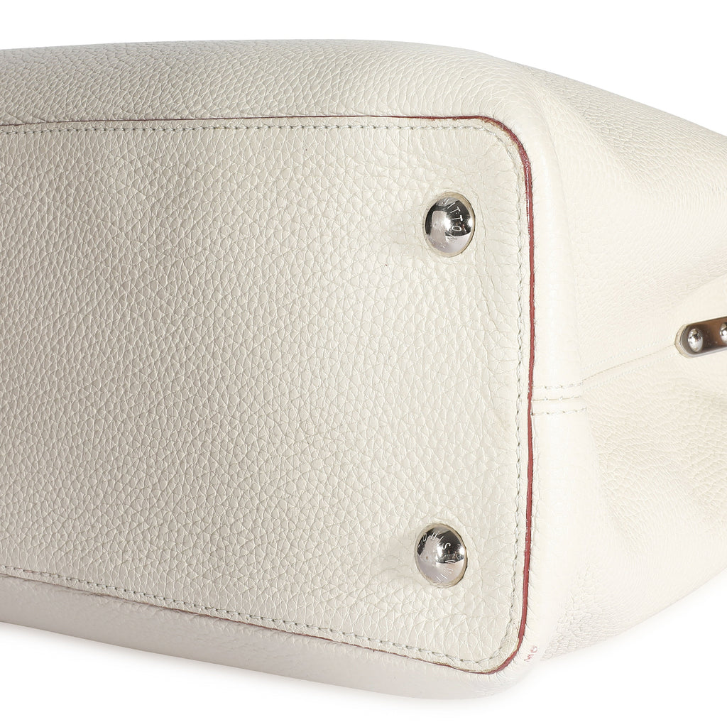 Louis Vuitton Louis Vuitton White Taurillon Leather Capucines MM