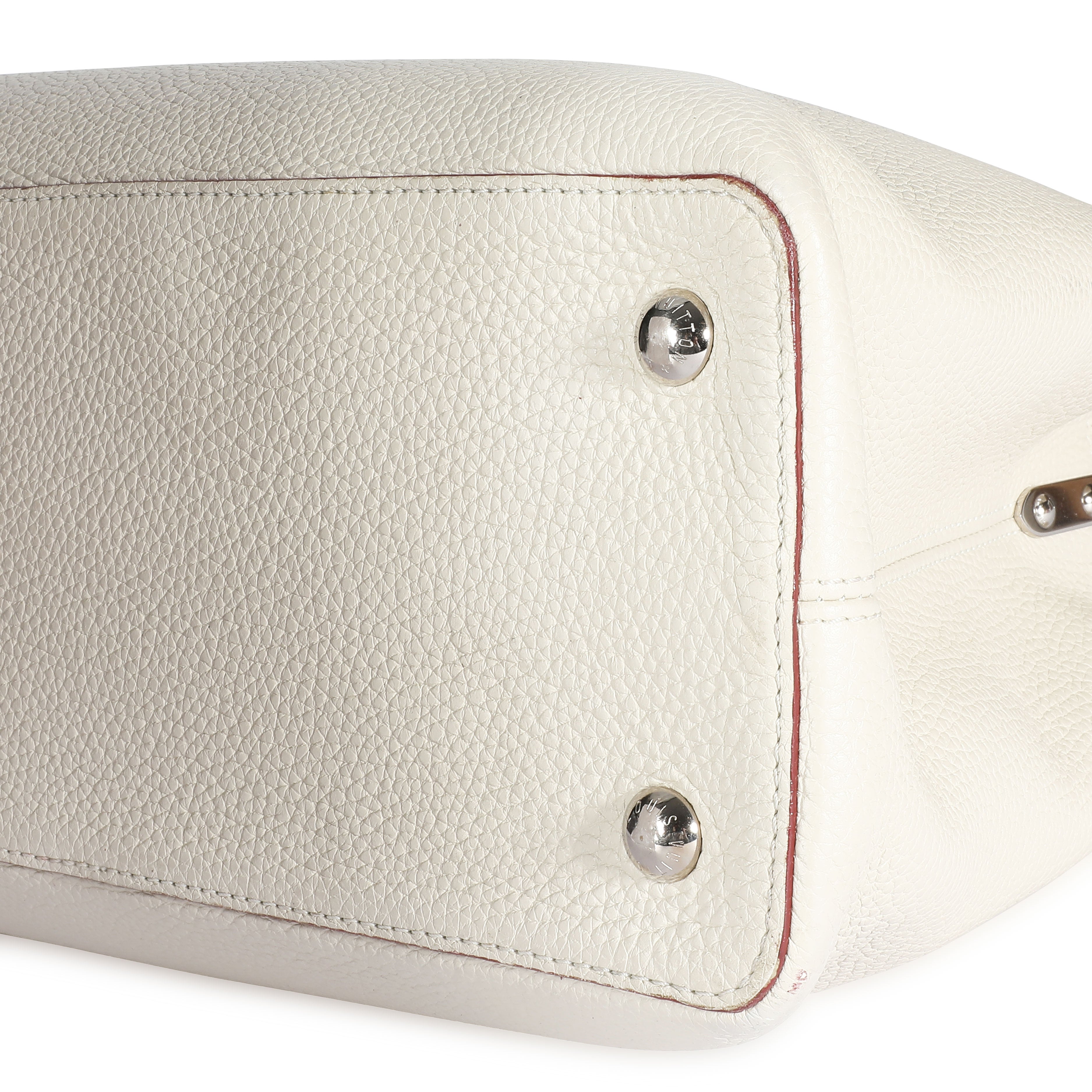 Louis Vuitton Louis Vuitton White Taurillon Leather Capucines MM