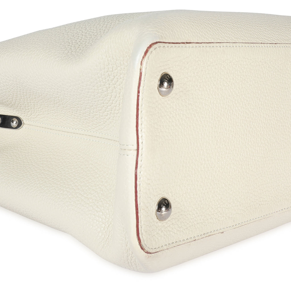 Louis Vuitton Louis Vuitton White Taurillon Leather Capucines MM