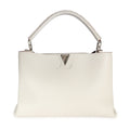 Louis Vuitton Louis Vuitton White Taurillon Leather Capucines MM
