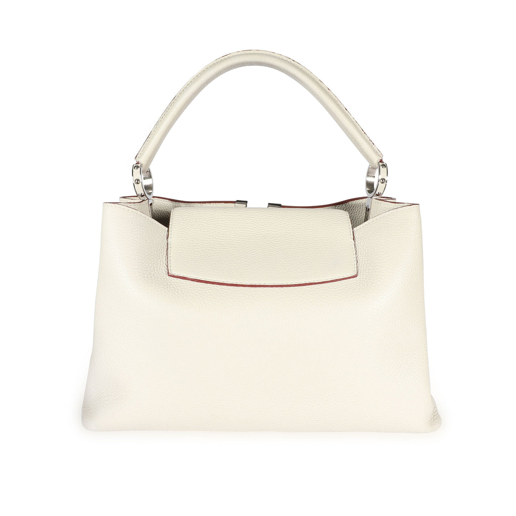 Louis Vuitton Louis Vuitton White Taurillon Leather Capucines MM