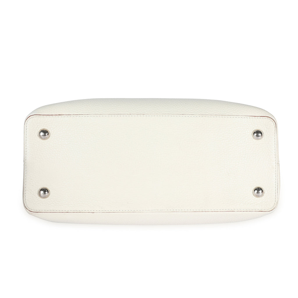 Louis Vuitton Louis Vuitton White Taurillon Leather Capucines MM
