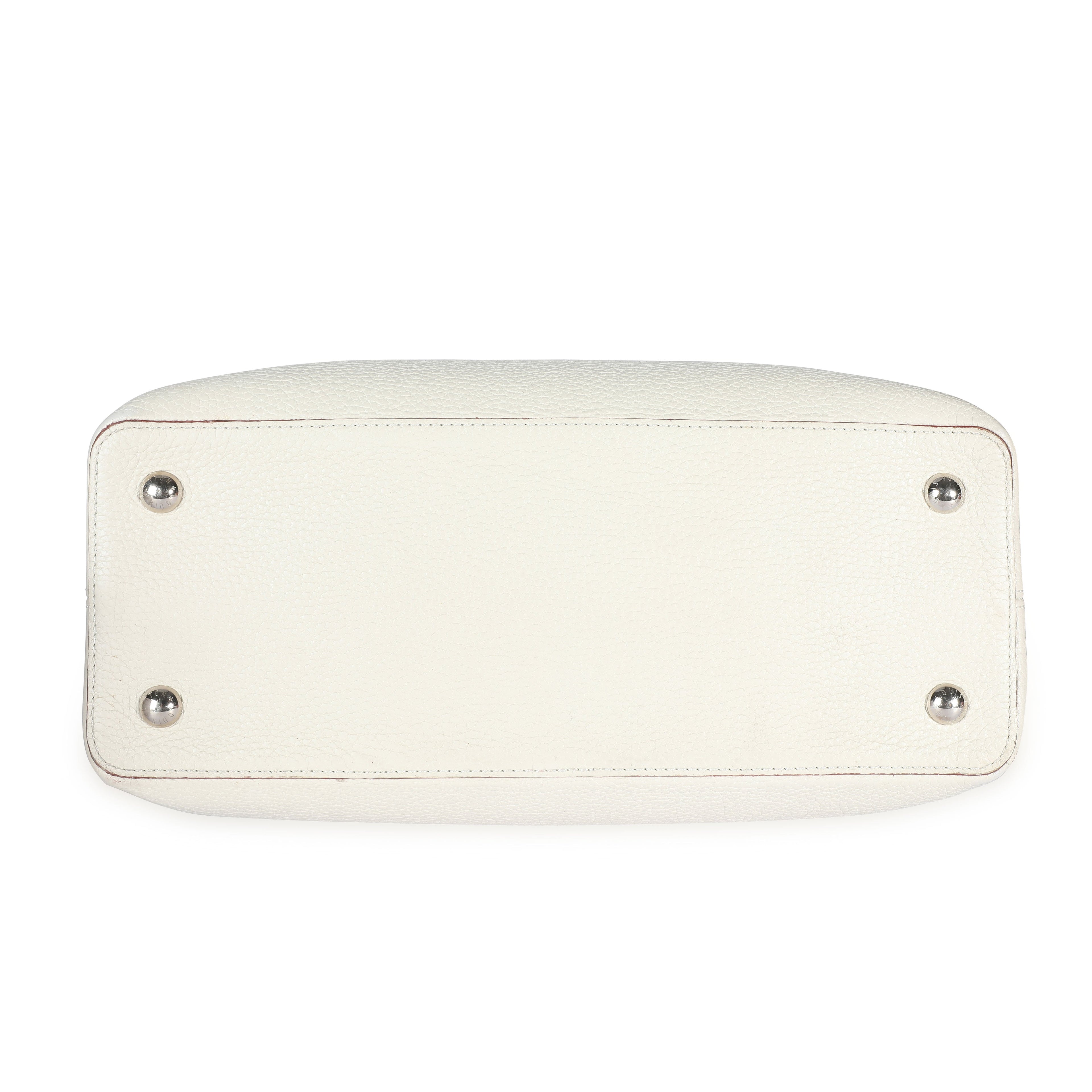 Louis Vuitton Louis Vuitton White Taurillon Leather Capucines MM