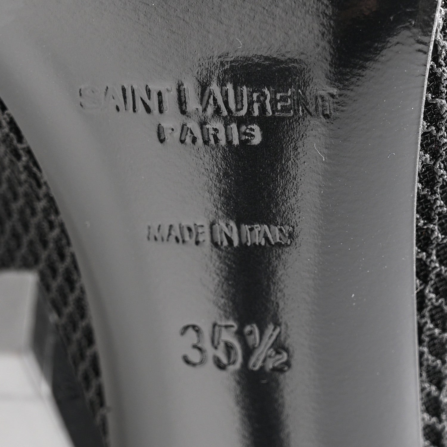 Saint Laurent Elba Applique Tulle Aston 115 Boots 35.5 Black