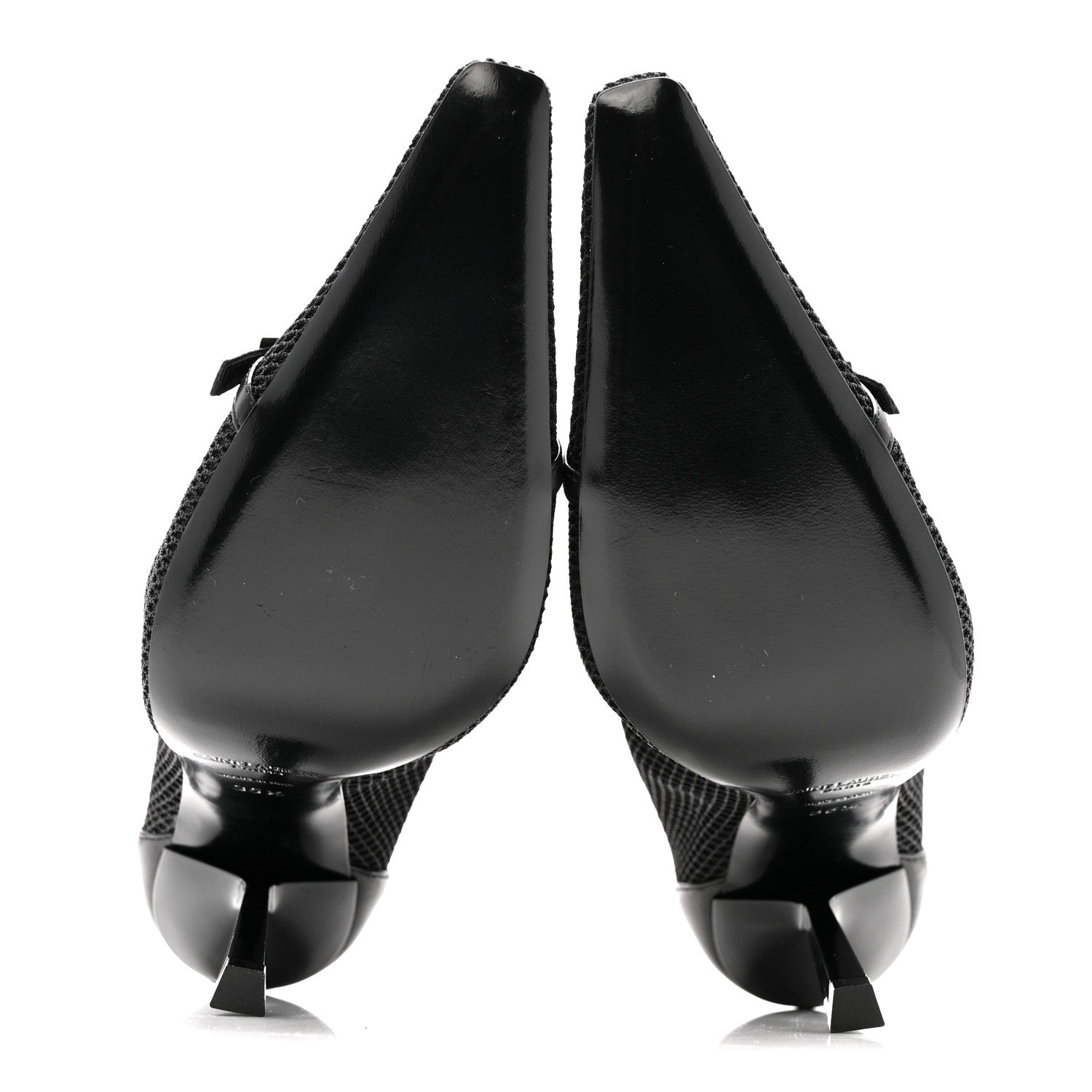 Saint Laurent Elba Applique Tulle Aston 115 Boots 35.5 Black