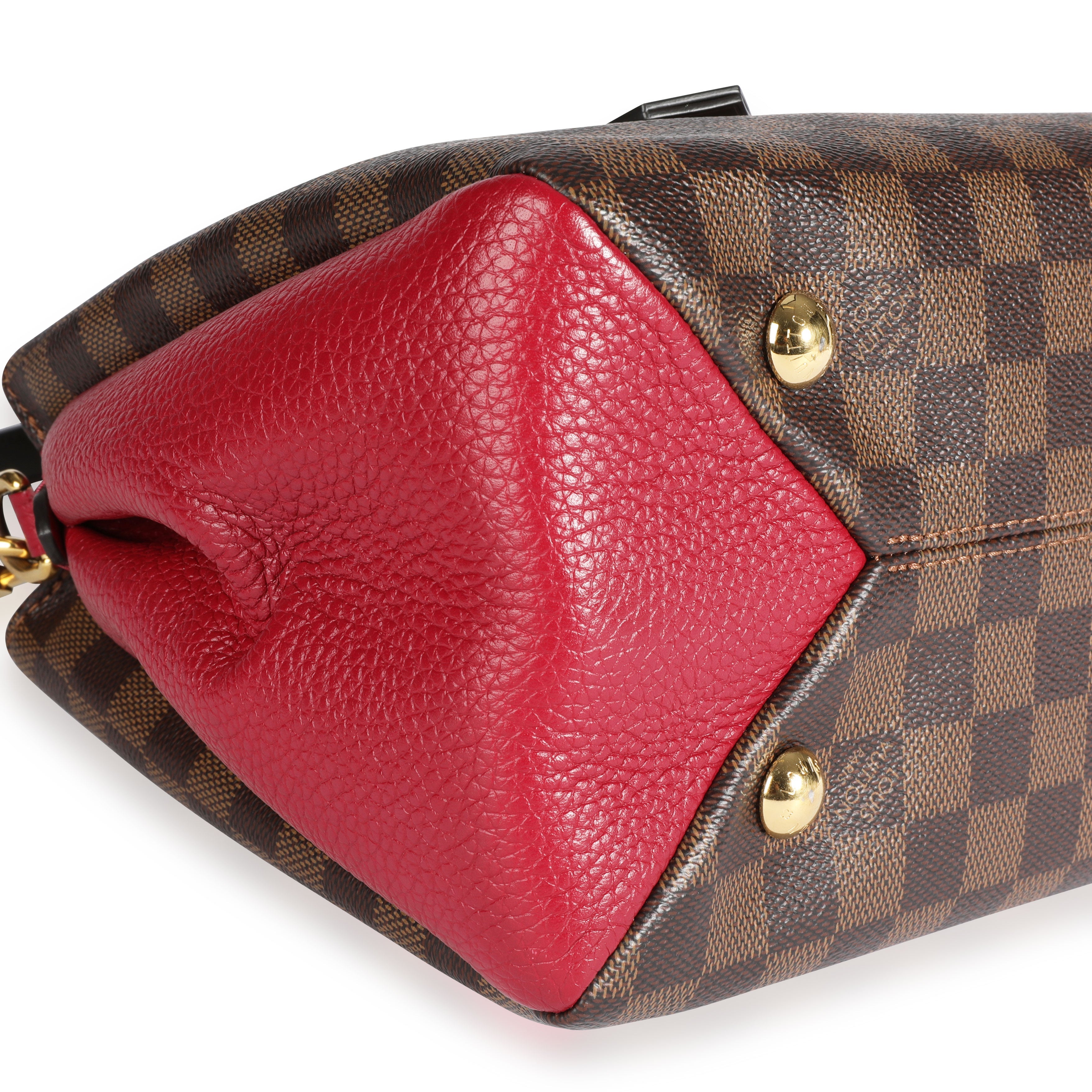 Louis Vuitton Louis Vuitton Damier Ebene & Bordeaux Taurillon Leather Brittany Bag