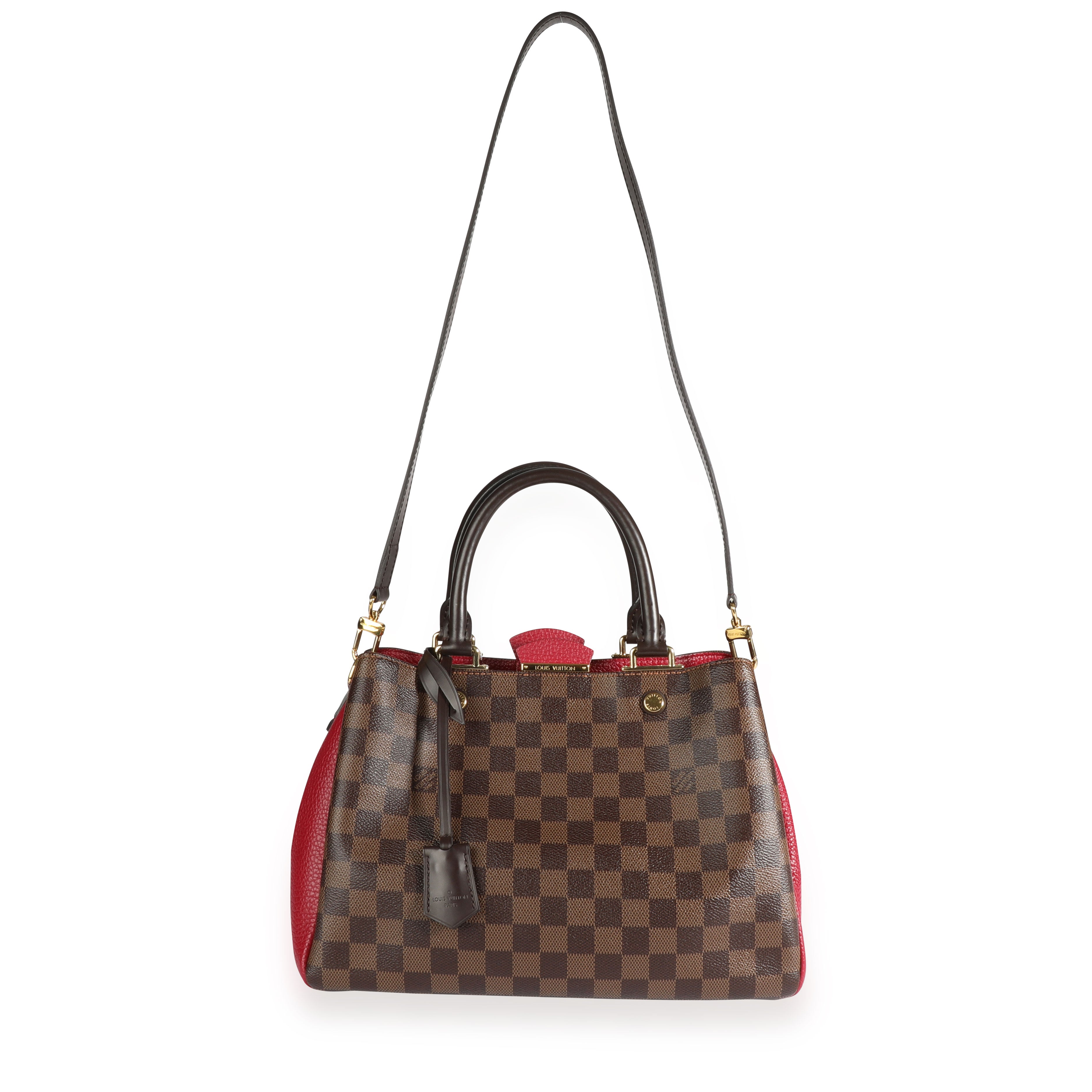 Louis Vuitton Louis Vuitton Damier Ebene & Bordeaux Taurillon Leather Brittany Bag