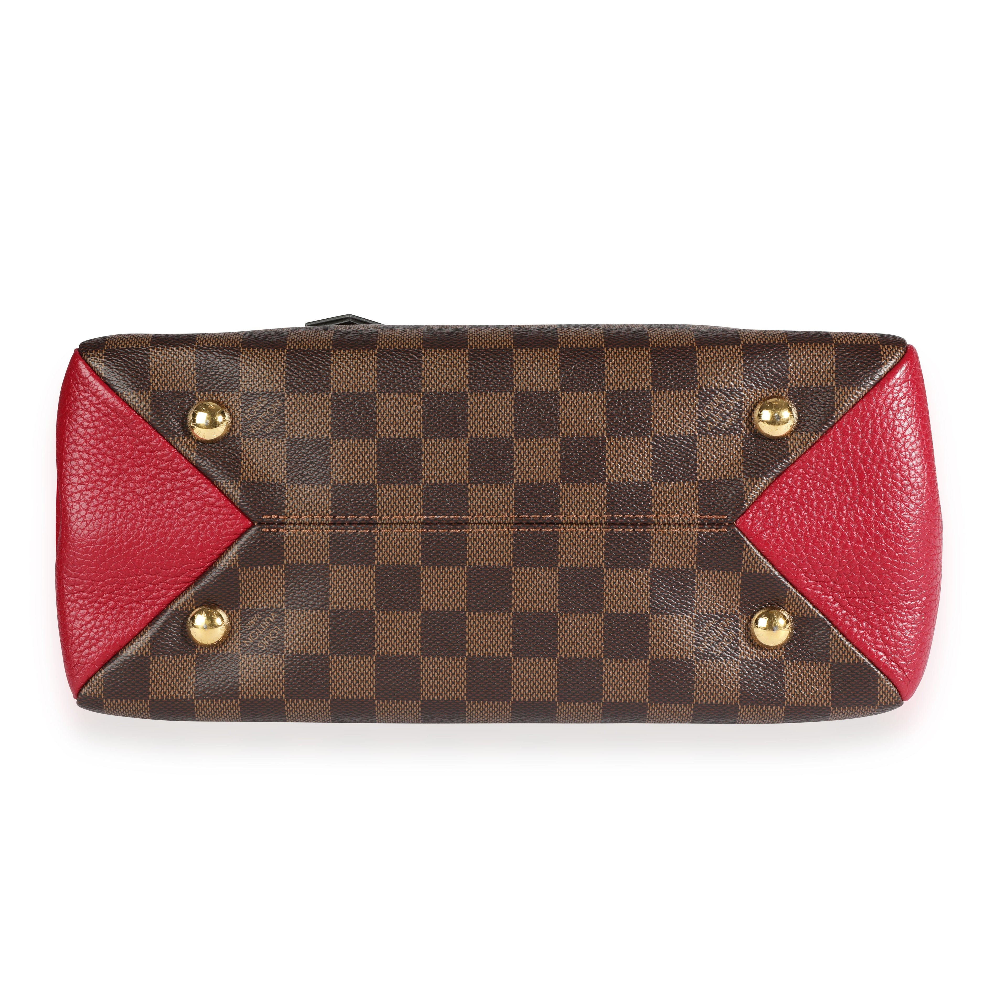 Louis Vuitton Louis Vuitton Damier Ebene & Bordeaux Taurillon Leather Brittany Bag