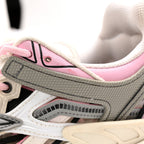 Balenciaga Mesh Nubuck Effect Fabric LED Womens Track Sneakers 38 Grey Pink Black