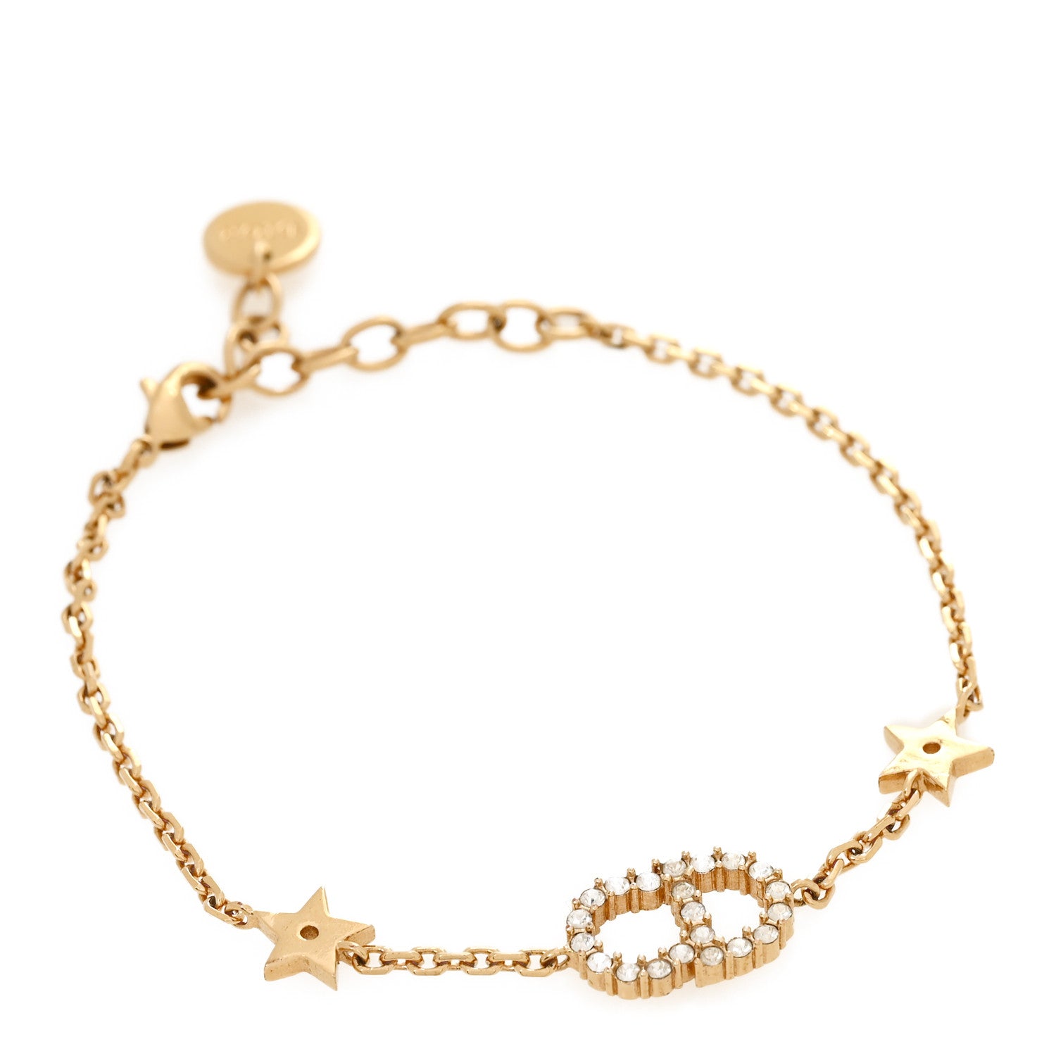 Christian Dior Crystal CD Star Bracelet Gold